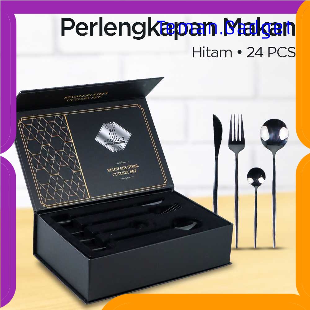 TG - DPR Tander Cutlery Set Alat Makan Sendok Garpu Stainless Steel 24 PCS - TD-4128