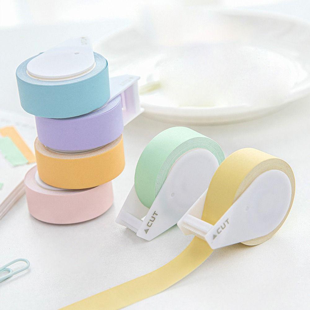 [Elegan] Tape Adhensive Dengan Pemotong Siswa Belajar Tearable Notes Stiker Sticky Notes Daily Planner Stationery Index Stiker Keypoints Marker