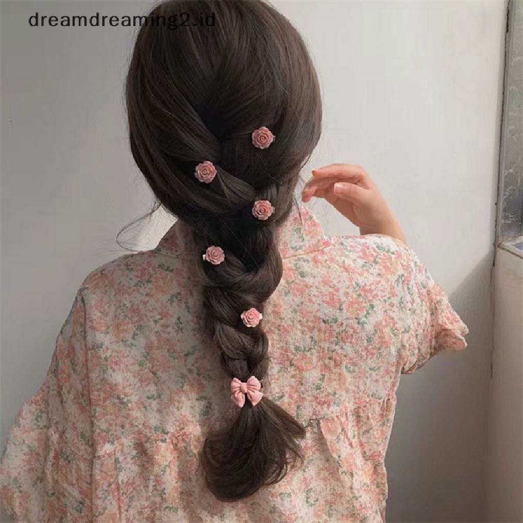 (dream) Jepit Rambut Busur Lucu Peach Rose Hiasan Kepala Aksesoris Rambut Gadis Klip Manis Hair Clips//