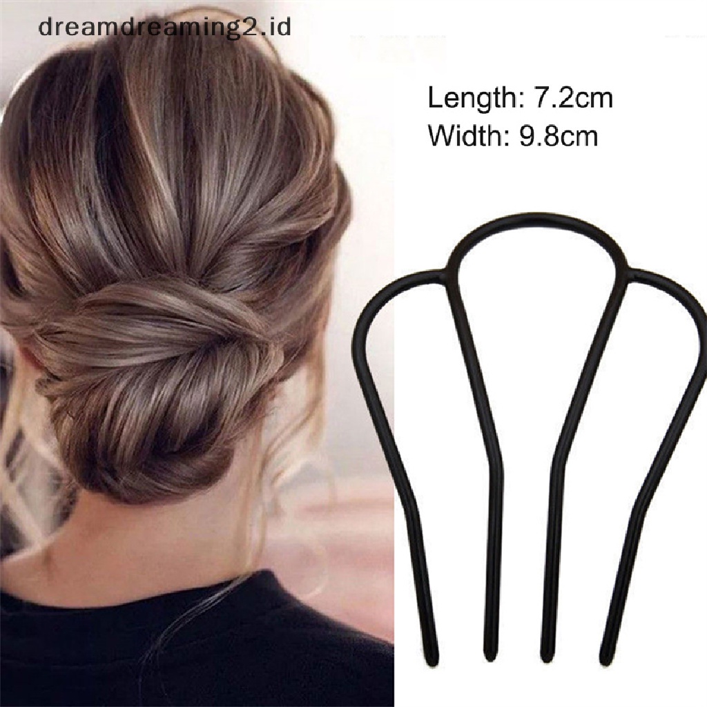 (dream) Sisir Sisipan Rambut Wanita Messy Bun Hair Pin Garpu Rambut Bentuk Gelombang Bahan Metal Untuk Pesta//