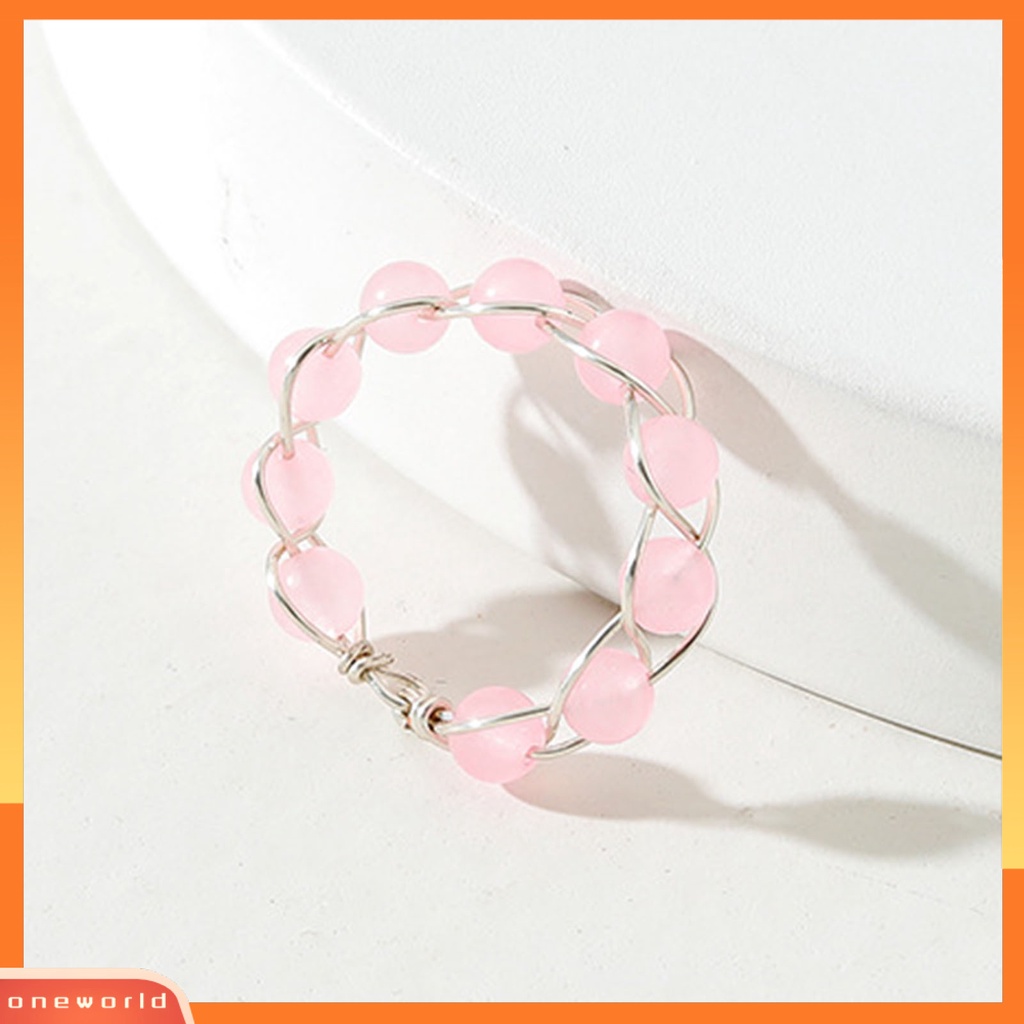 [EONE] Cincin Wanita Kawat Manik-Manik Angin Perhiasan Vintage Geometris Finger Ring Untuk Pesta