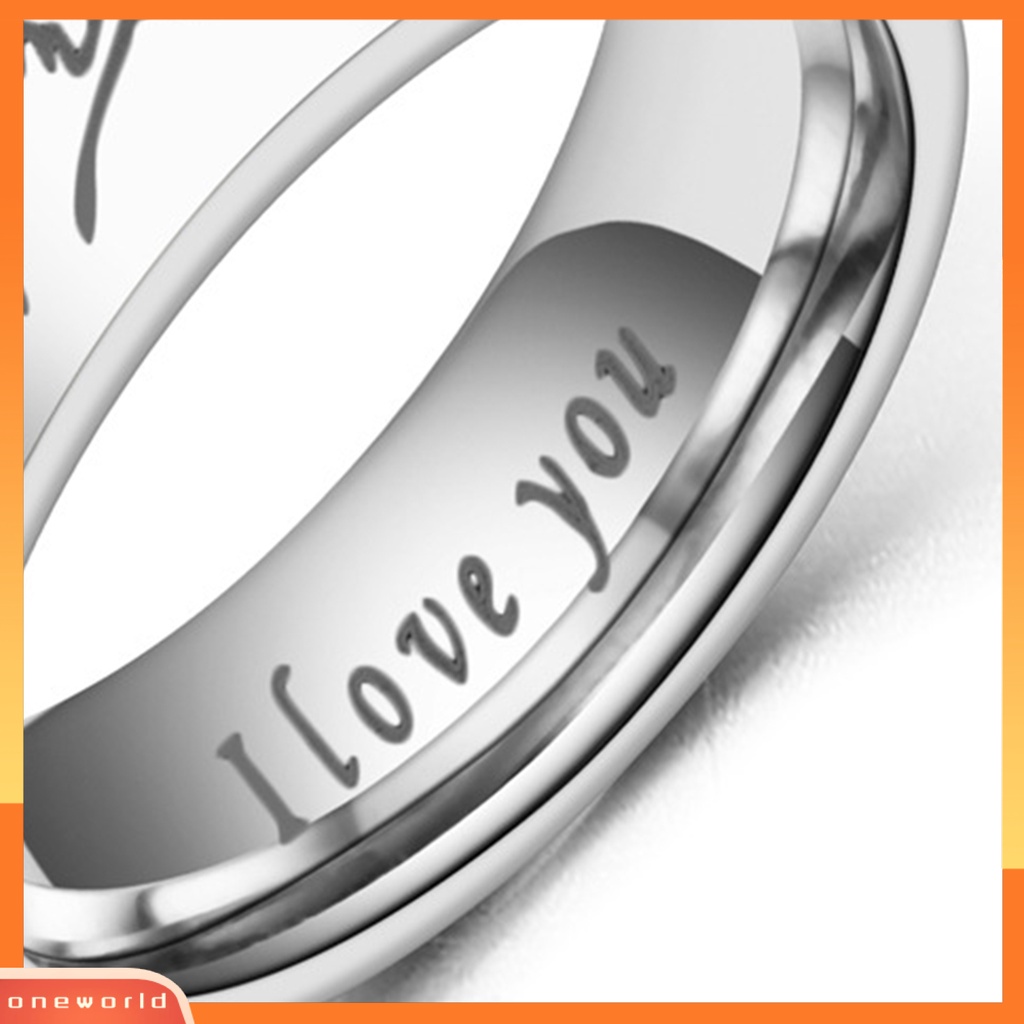 [EONE] Cincin Pasangan I Love You Tulisan Hias Kasual Memoles Semua Pertandingan Hadiah Perhiasan Stainless Steel Pria Wanita Tangan Di Tangan Jari Cincin Pernikahan Band Untuk Hari Kasih Sayang