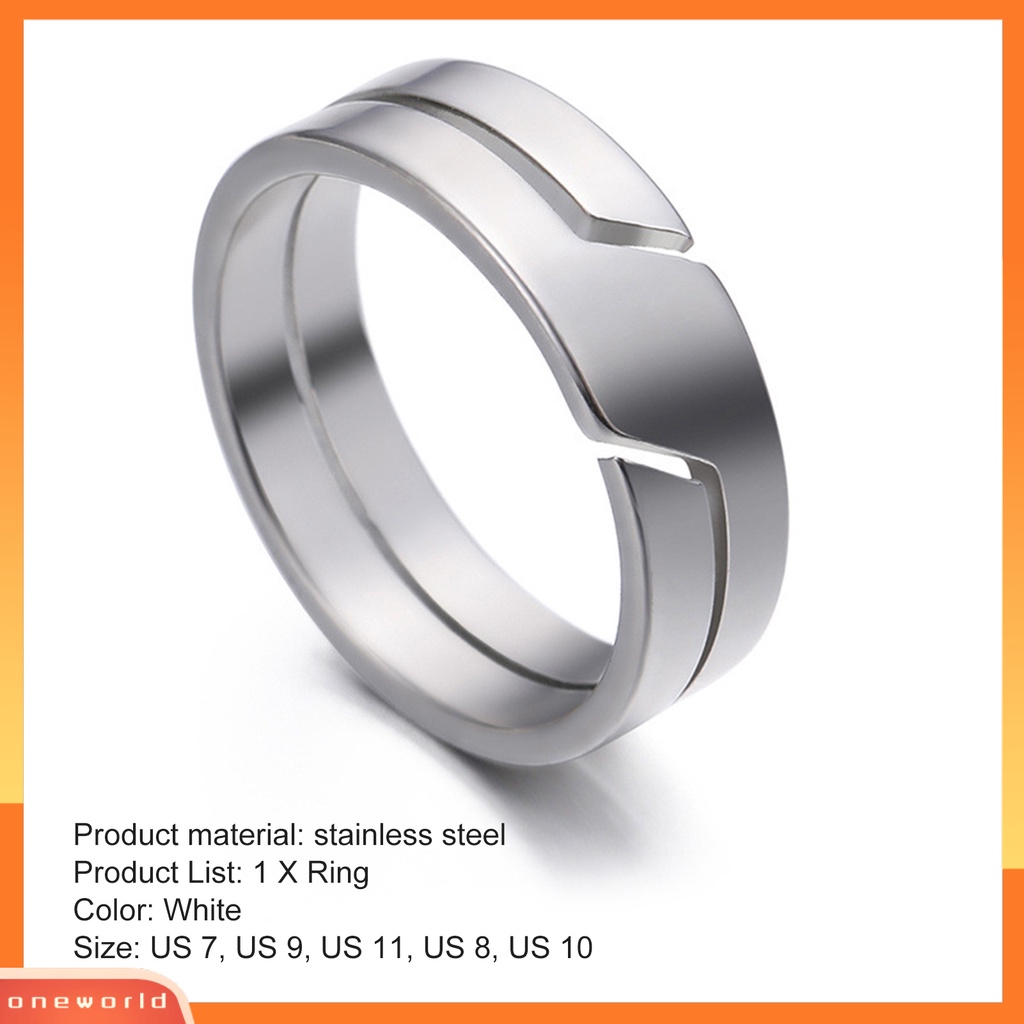 [EONE] Cincin Pasangan Klasik Geometri Glossy Hias Semua Pertandingan Hadiah Perhiasan Stainless Steel Pria Wanita Kepribadian Pola Garis Pertunangan Jari Cincin Untuk Pakaian Sehari-Hari