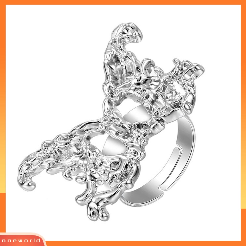 [EONE] Wanita Cincin Adjustable Opening Design Temperamen All-match Anti Luntur Dekorasi Aksesoris Tangan Bersinar Kupu-Kupu Jari Cincin Perhiasan Pesta Untuk Pacaran
