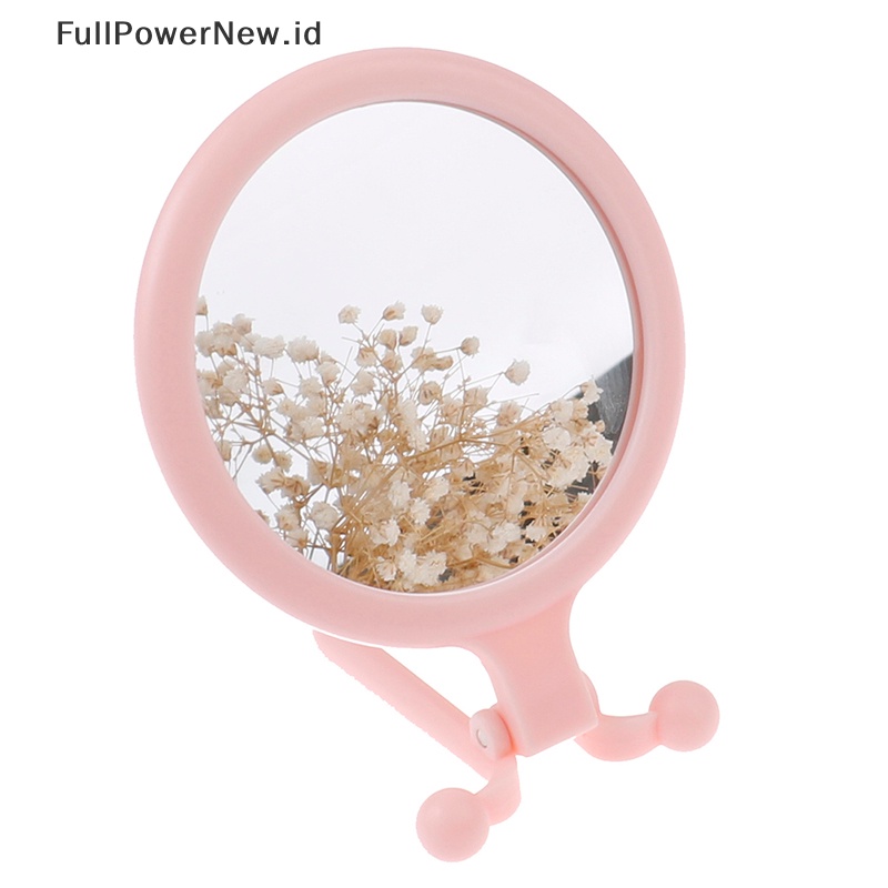 Power 2X Magnifying Vanity Makeup Mirror Dua Sisi Genggam Lipat Kosmetik ID