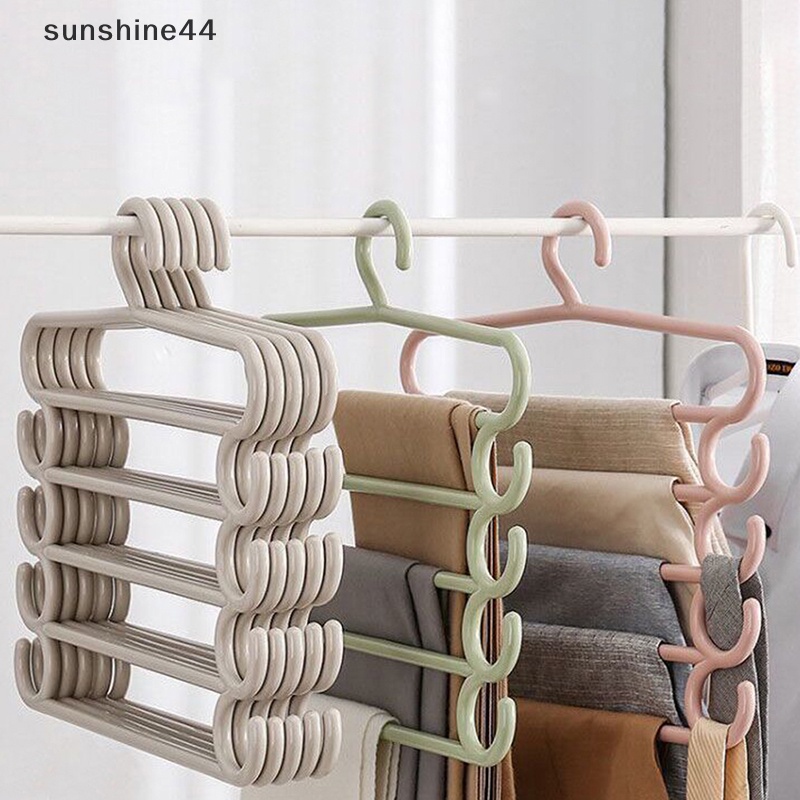 Sunshine Gantungan Baju Celana Hanger Holder Lemari 5susun Celana Handuk Syal Rak ID