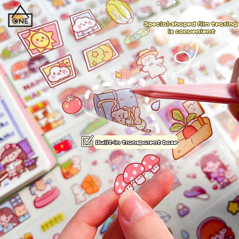 COD❤️Stiker buku pegangan kartun PET tahan air Dekorasi mug ponsel DIY stiker karakter-A.one