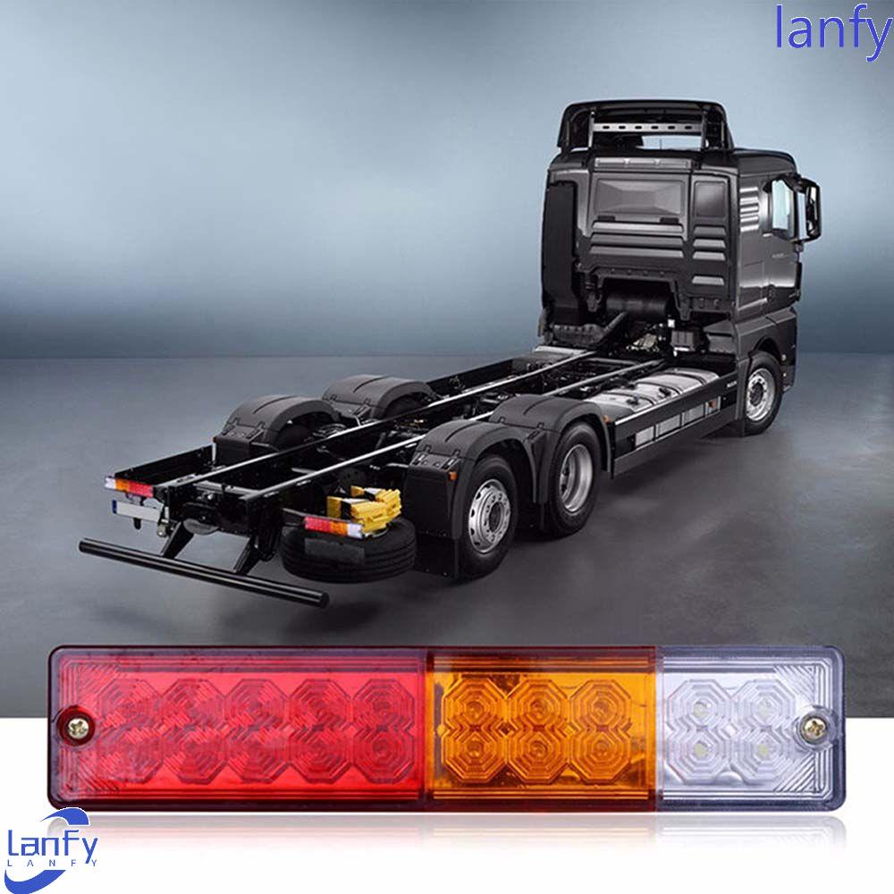 Lanfy Lampu Ekor Mobil 2Pcs Truk ATV 24V 20lampu Rem Trailer LED