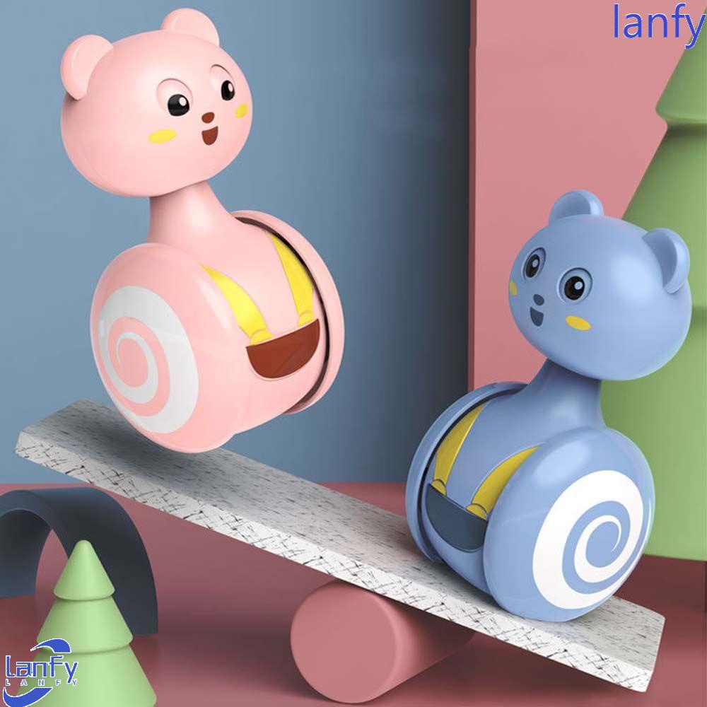 Lanfy Tumbler Menarik Roly-poly Bayi Baru Lahir Hadiah Mainan Bayi Newborn Tangan Bell Belajar Dini Kerincingan