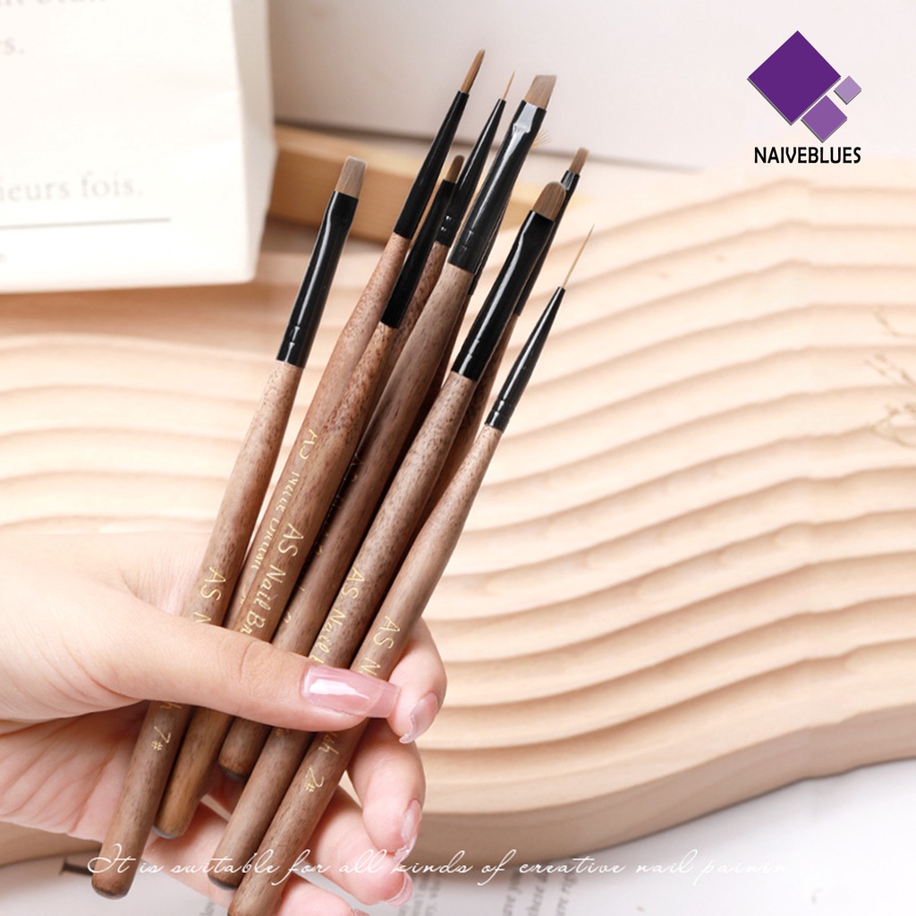 [naiveblues] Sikat Liner Kuku Dapat Digunakan Kembali Anti-Slip Nyaman Menggambar Liner DIY Detail Halus Alat Untuk