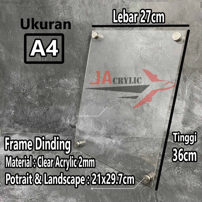 Frame Dinding Akrilik / Display Dinding Akrilik - Frame Dinding, A5