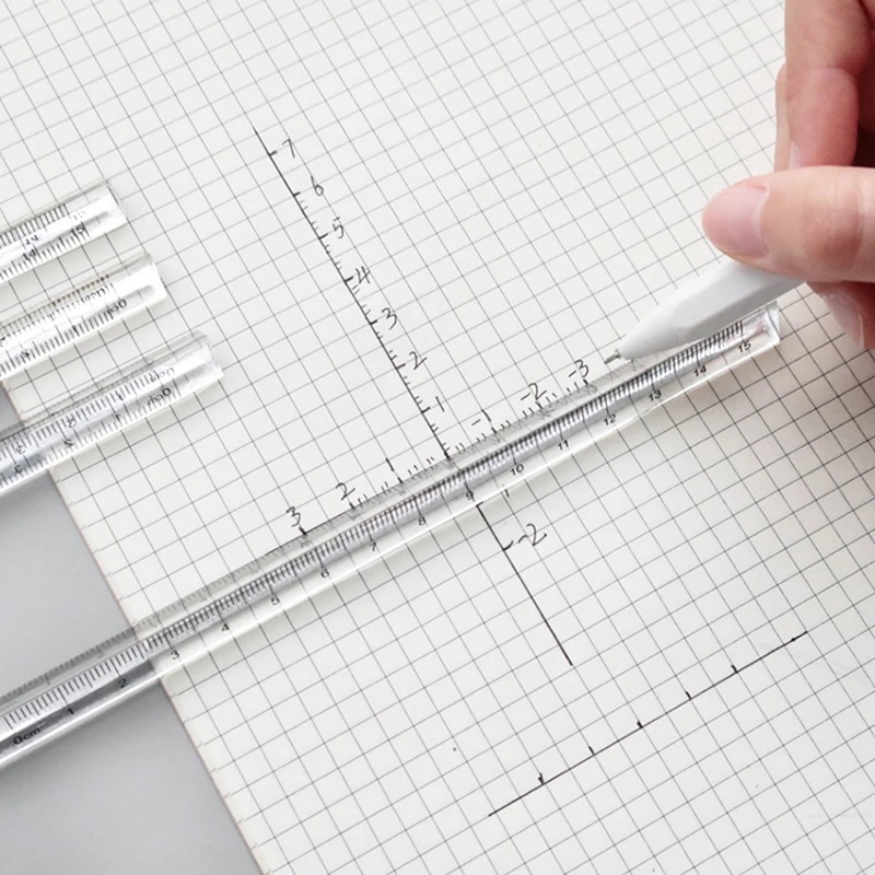 Penggaris Segitiga Simple Transparan15/20CM/Penggaris Pengukur Gambar Kartun Alat Tulis Kantor Sekolah