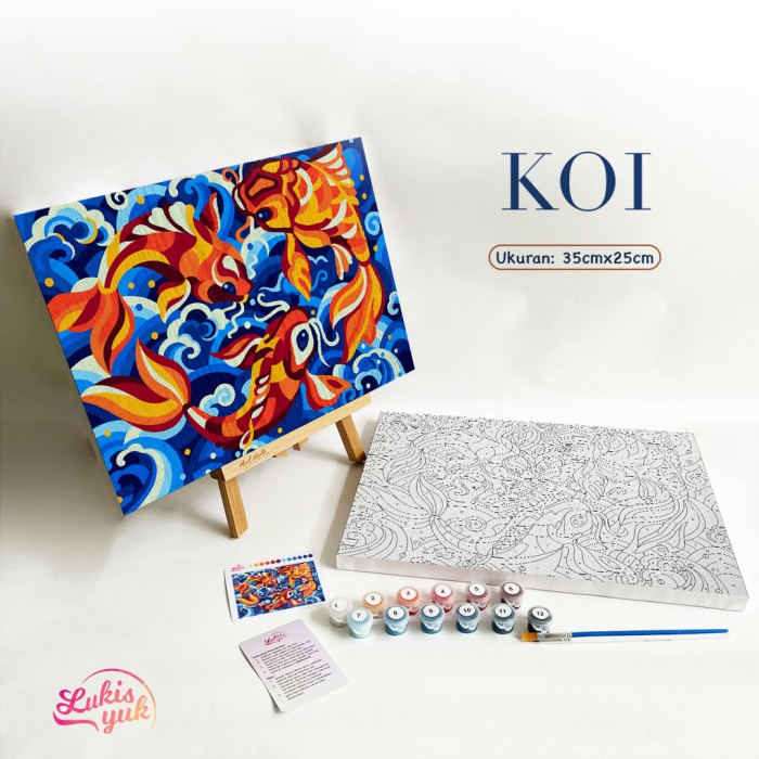 

Paint by Numbers 25x35 cm - Painting kit - by Lukis Yuk - Koi