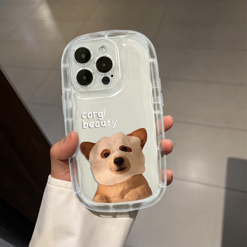 IPHONE Casing Ponsel Tahan Guncangan Anjing Lucu Kompatibel Untuk Iphone11 14 13 12 Pro XS Max Casing X XR 78 Plus Lembut Transparan TPU Silicone Cover