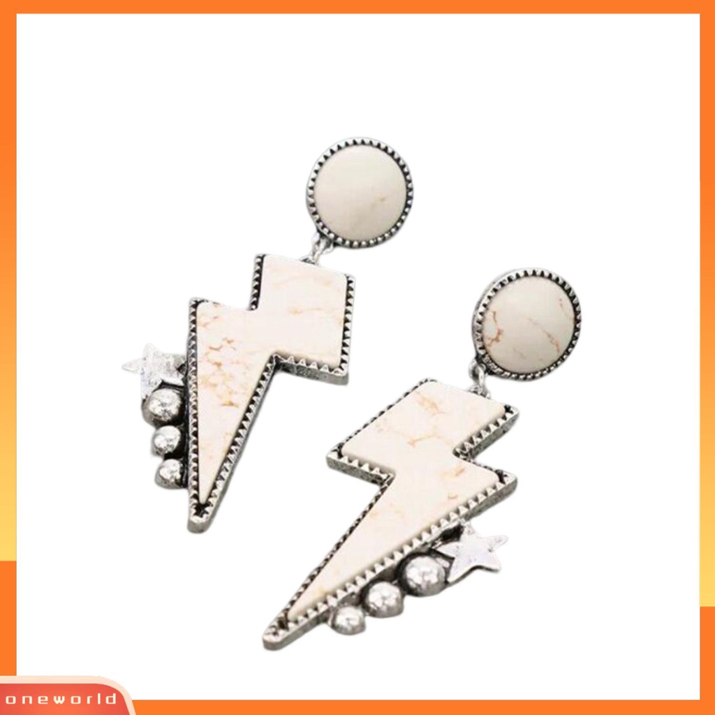 [EONE] 1pasang Anting Pejantan Gaya Etnik Geometris Berlebihan Bohemian Hiasan Telinga Kilau Terang Wanita Berujung Lima Anting Bintang Aksesoris Pakaian