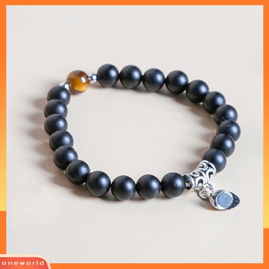 [EONE] 2pcs Gelang Kekasih Manik Dekorasi Hati Ultralight Makna Tiger Eye Stone ic Couple Bracelet Untuk Hari Valentine