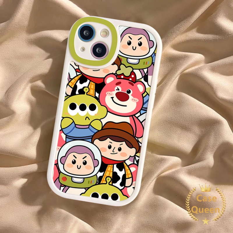 IPHONE Casing Manyo Toy Story Lucu Kompatibel Untuk Iphone11 13 14 12 Pro Max 7Plus XS XR X Max 6s 8 7 6 Plus SE 2020 Disney Donald Duck Kartun Strawberry Bear Phone Soft Tpu Cover