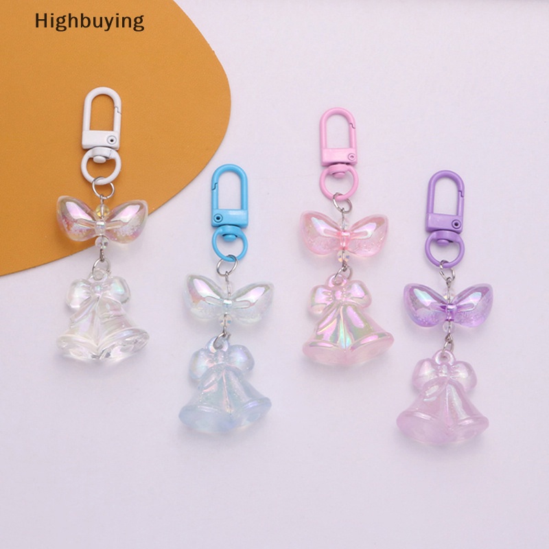 Hbid Acrylic Luminous Bell Gantungan Kunci Mobil Warna Gelembung Ikatan Simpul Aksesoris Penutup Headphone Liontin Segar Sederhana Dekorasi Hadiah Glory