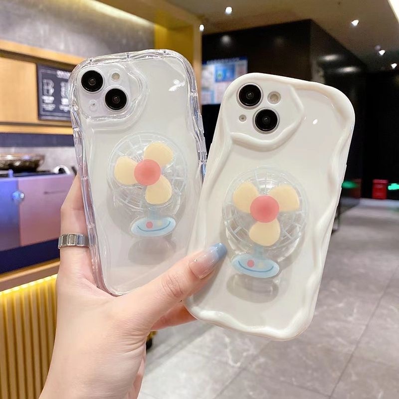 IPHONE Casing Ponsel Desain Kipas Angin Berputar Lucu Kompatibel Dengan Iphone12 13 14 11 Pro Max X Xs Max Xr fdcdf