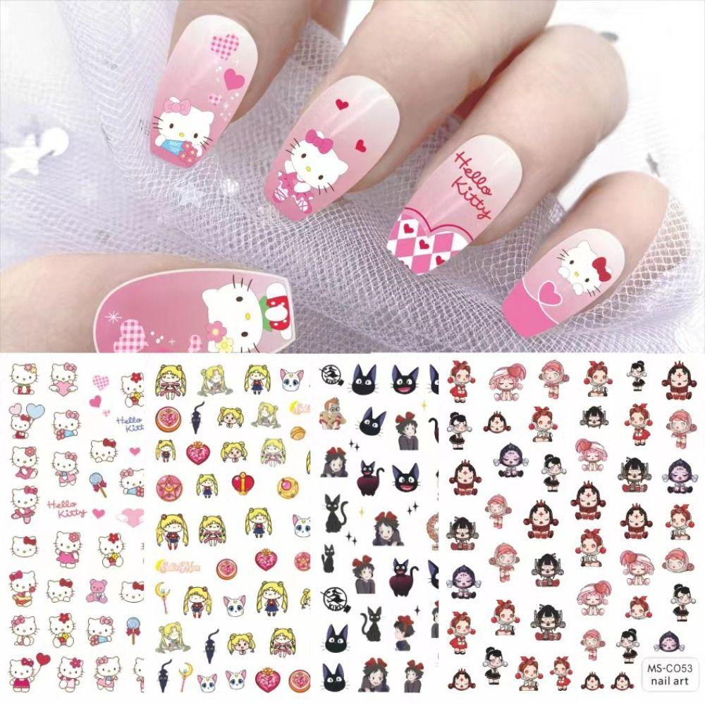 Mxbeauty Stiker Kuku Dengan Lem Belakang Kartun Kuromi Sailor Moon Kiki Jasa Titip Cinnamoroll Nail Art Dekorasi