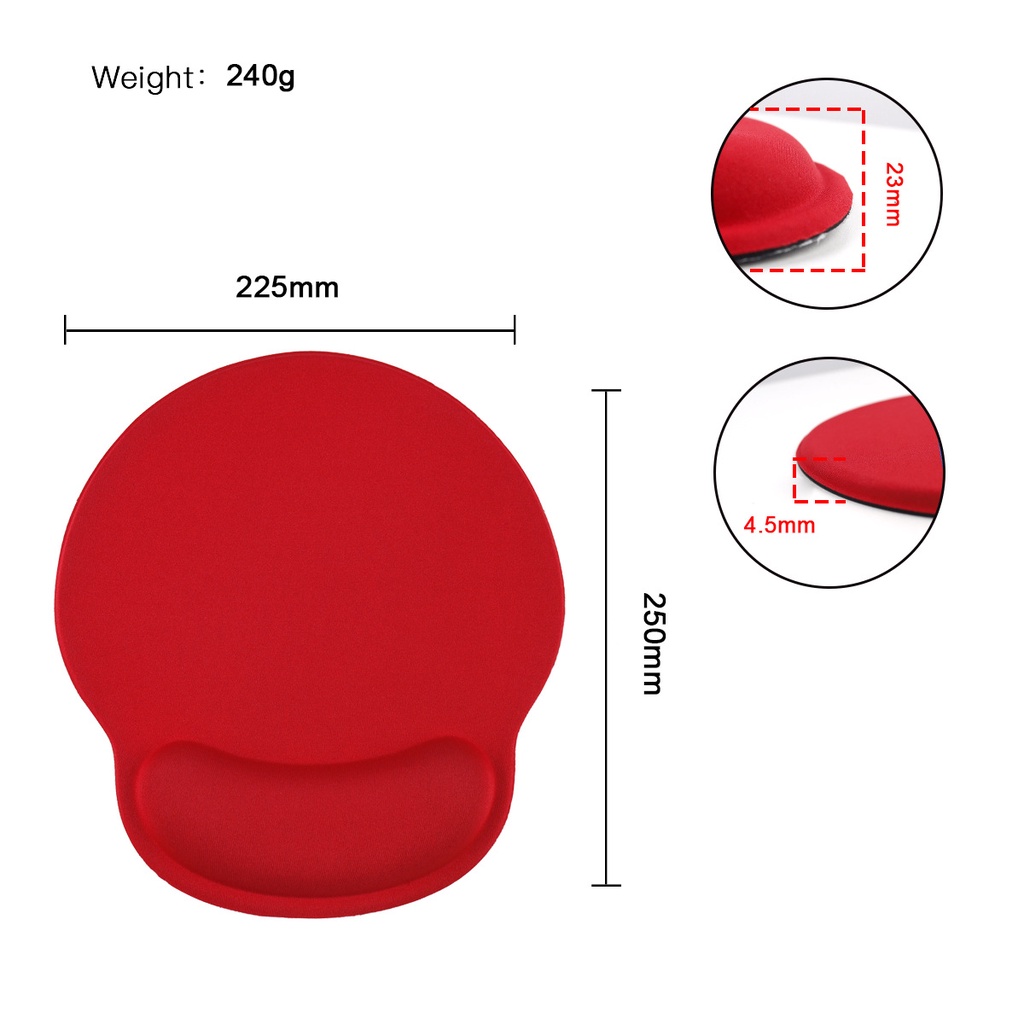 [28Warna] Mousepad Kantor Dengan Gel Pendukung Pergelangan Tangan Ergonomis Gaming Desktop Mouse Pad Wrist Rest