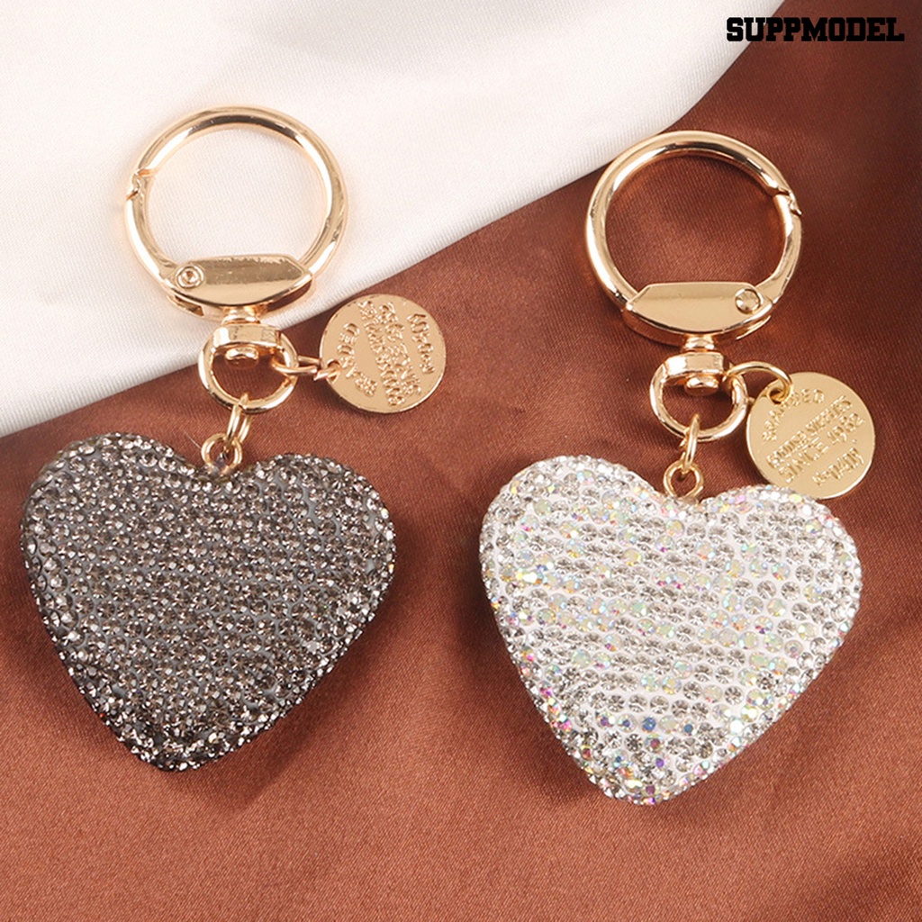 [SM Auto] Gantungan Kunci Shiny Full Berlian Imitasi Berkilau Serbaguna Reusable Hadiah Aksesoris Logam Berbentuk Hati Gantungan Kunci Mobil Handbag Pendant Keyring Untuk Dompet