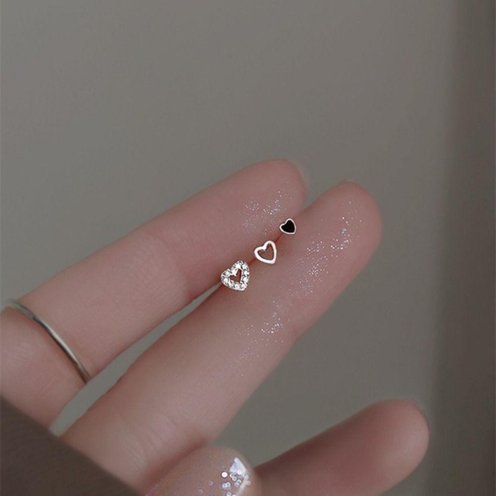 Mxbeauty Anting Pejantan Sederhana Kepribadian Lady Cinta Hati Korea Anting Pesta Temperamen Anting Halus Mini