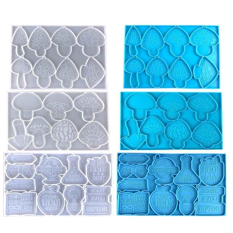 Sa 3 Pcs Indah Gantungan Kunci Casting Cetakan Kit Kristal Epoxy Resin Cetakan Gantung Liontin