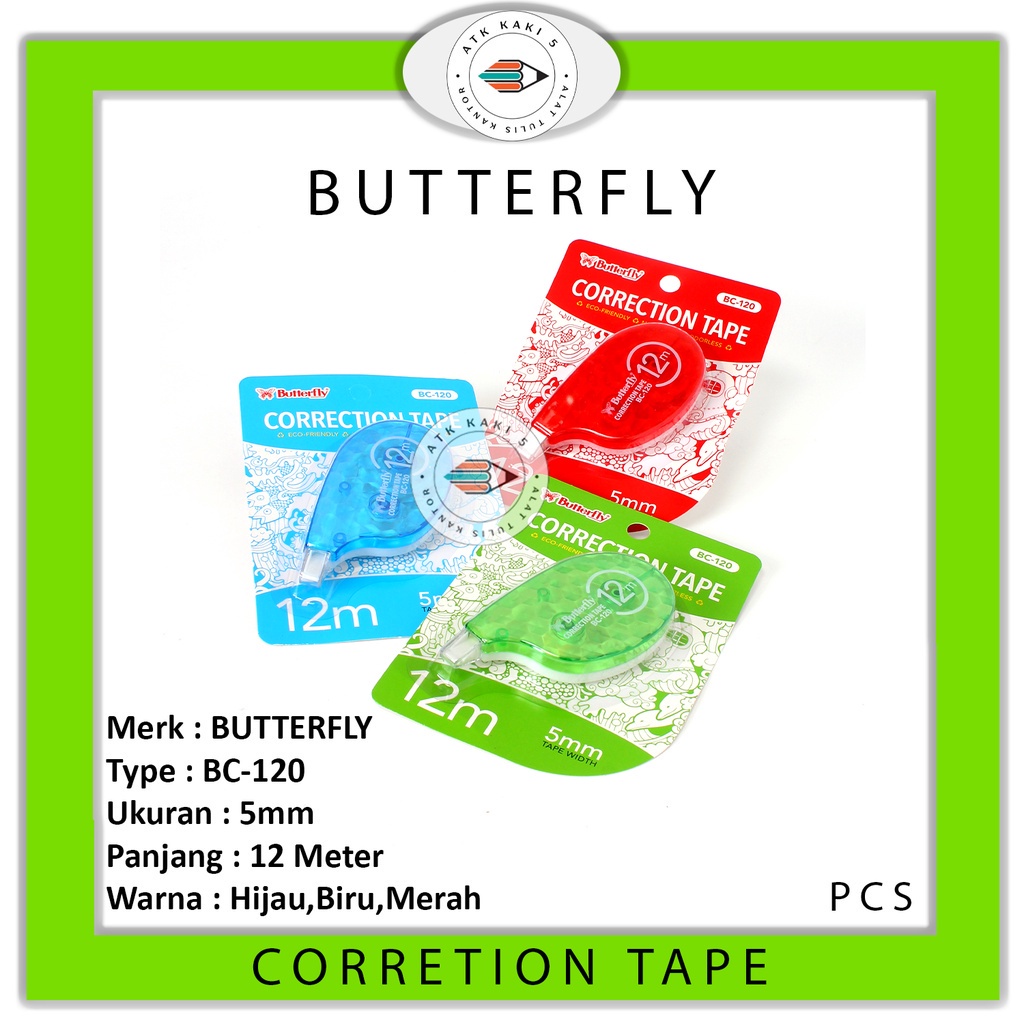 

BUTTERFLY - Correction Tape BC-120 - Pcs