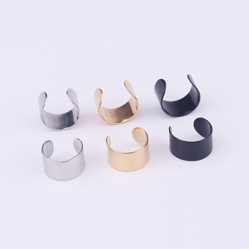 Anting Hoop Mode Lingkaran Bulat Hip Hop Tindik Tulang Rawan Punk Gothic Earcuffs 1pc