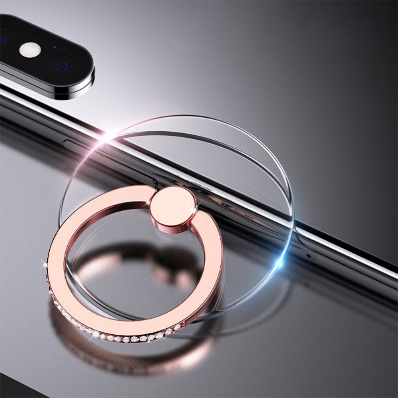 Portabel Ponsel Self Adhesive Finger Ring Holder/Rotasi Adjustable Desktop Smartphone Stand/Berlian Imitasi Inlay Mini Phones Bracket