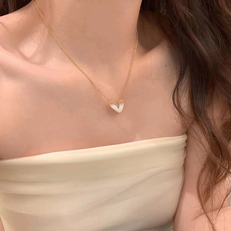 Kalung Geometris Hati Bahan Alloy Fashion Untuk Wanita