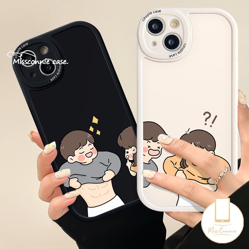 Casing Tahan Guncangan Untuk Infinix Smart6 5panas9 10 11 Play Hot 10T 10s 11s 10 Lite 10T 10s 11 11s Note8 Kreatif Lucu Otot Perut Cowok Cewek Soft Couple Case