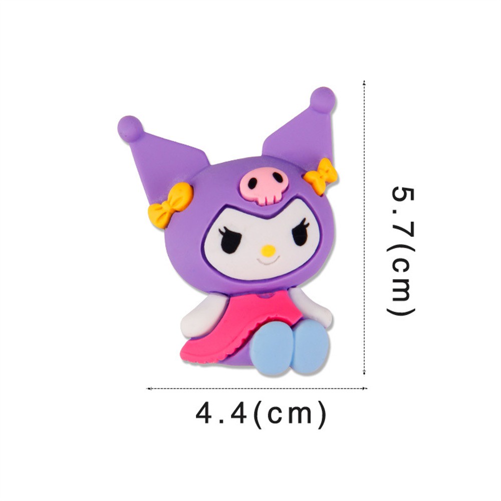 Casing Ponsel Aksesori Diy Resin Kuromi My Melody Casing Ponsel Tambalan Berdiri Stiker Kulkas Dekorasi Gantungan Kunci Bahan Perhiasan