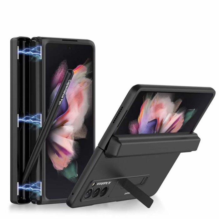 CASE Samsung Galaxy Z Fold 2 5G HINGE PEN in BOX STANDING Z FOLD2 NEW - Hitam