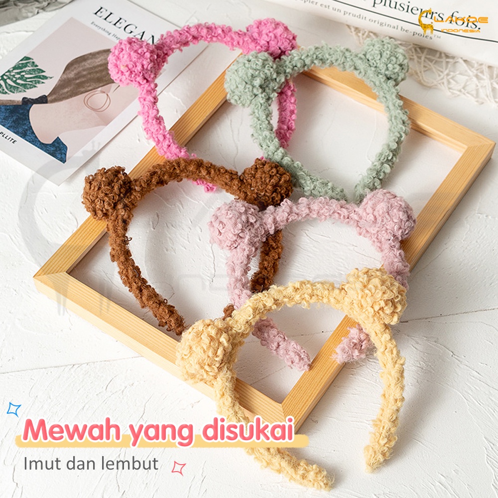 Lakoe Bando Kartakter Telinga Beruang Bear bulu korea/Bando Hairband Kartakter/Bandana Aksesoris Wanita