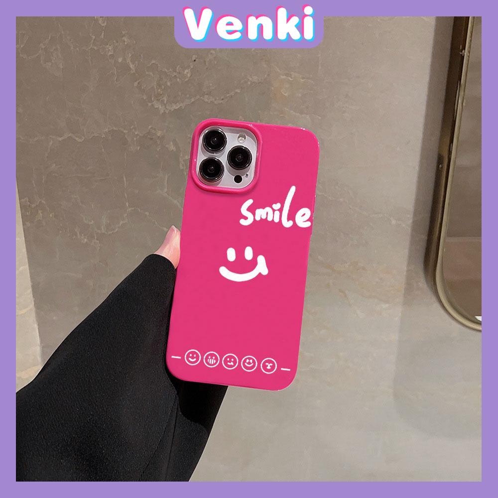 VENKI - For iPhone 11 iPhone Case Red Glossy TPU Soft Case Shockproof Protection Camera Smiley English Simple Compatible with iPhone 14 13 Pro max 12 Pro Max xr xs max 7Plus 8Plus