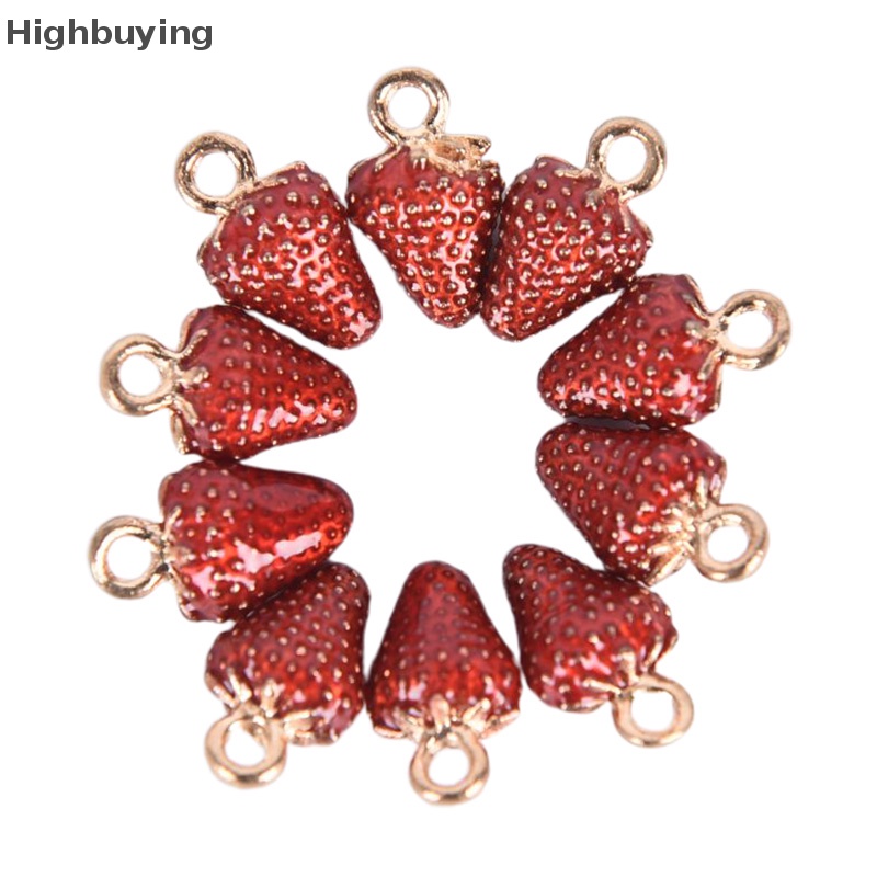 Hbid 10Pcs/Set Enamel Alloy Strawberry Ch Liontin Perhiasan DIY Membuat Kerajinan Hadiah Glory