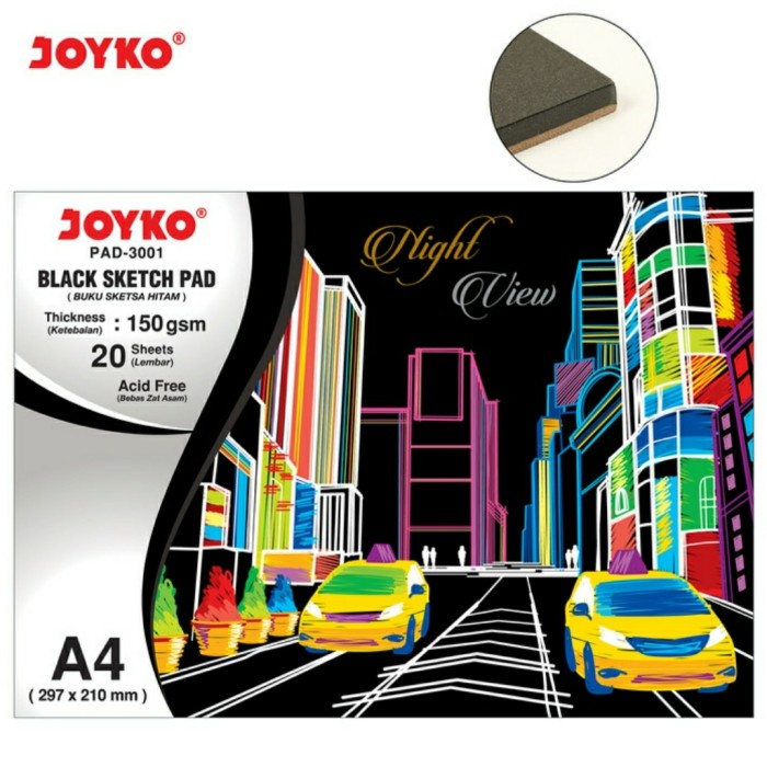 

JOYKO 3001 BLACK SKETCH PAD A4 BUKU GAMBAR SKETSA KERTAS HITAM