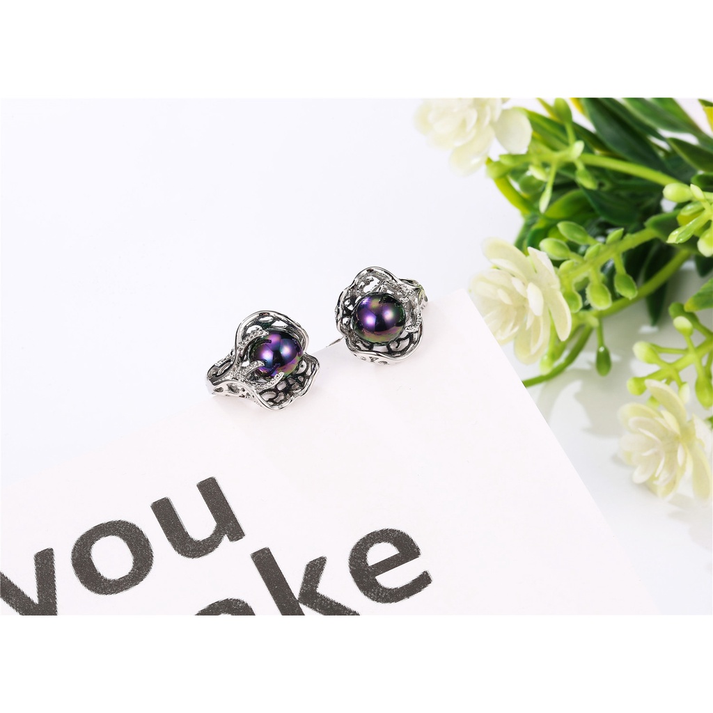 Goldkingdom Aksesoris Perhiasan Fashion Ready Stock Anting Mutiara Warna-Warni Lucu Tidak Alergi Stud Earrings Wanita