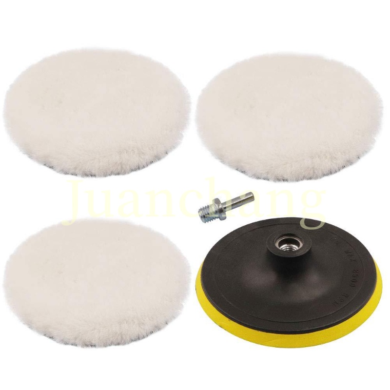 1set Buffing Polishing Pads Wool Polisher Bor Roda Pel Kit Untuk Mobil Polishing Pad Wheel Kit Polisher Wool