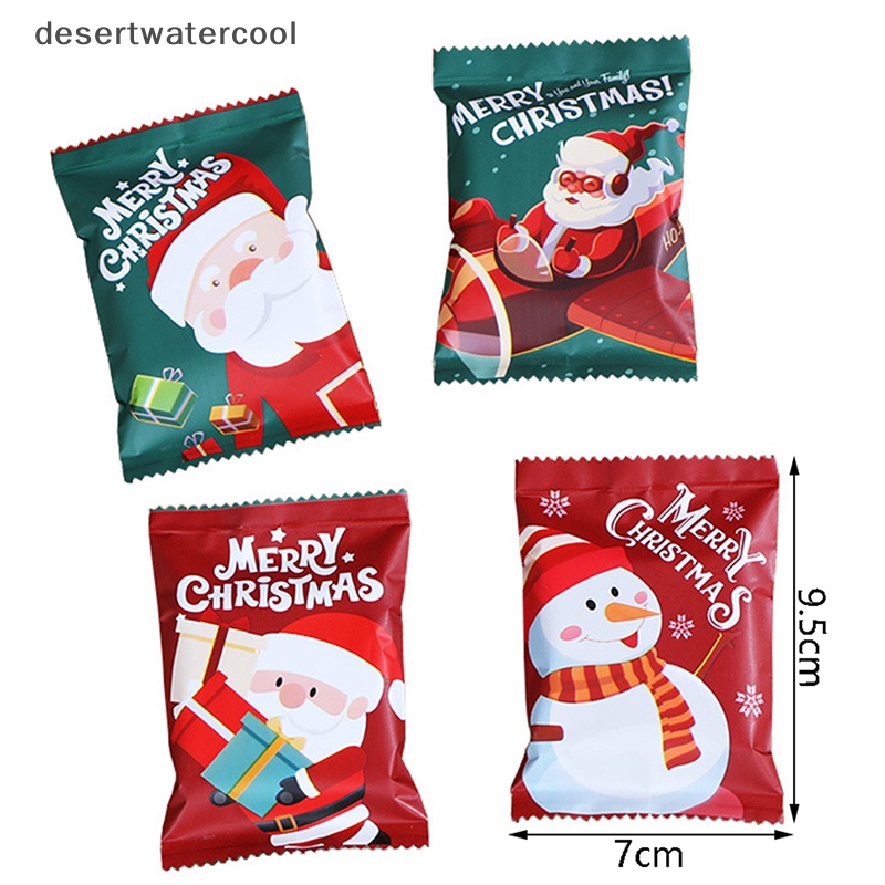 Deid 100Pcs Christmas Hot Seal Bags Kemasan Biskuit Xmas Tahun Baru Perlengkapan Pesta Martijn