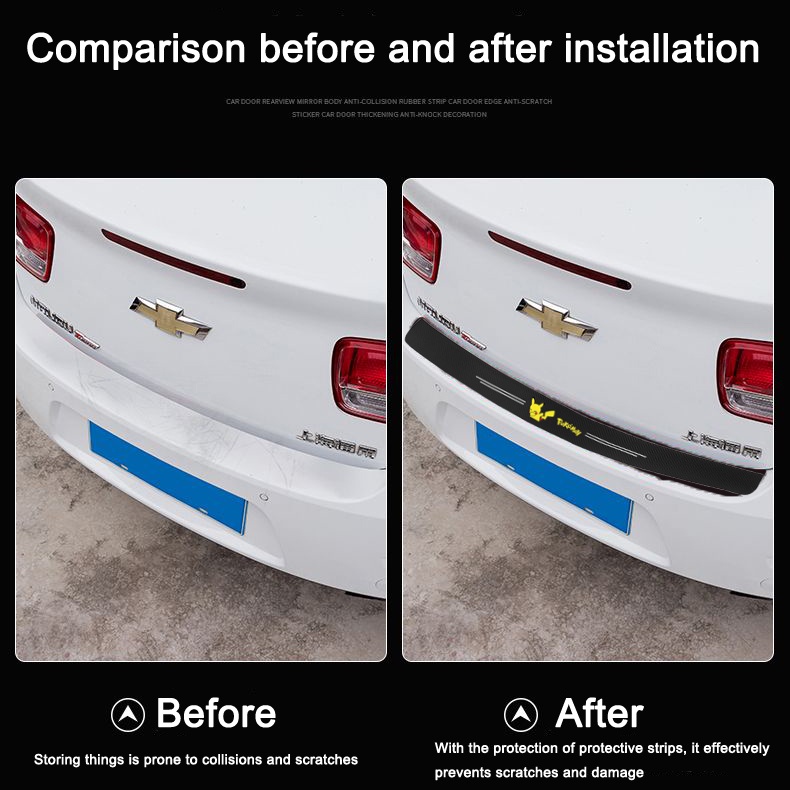 Strip Pelindung Bagasi Mobil rear trunk doorsill Kartun Lucu universal Papan Penjaga Belakang Tabrak Dan Gores strip Stiker Pelindung