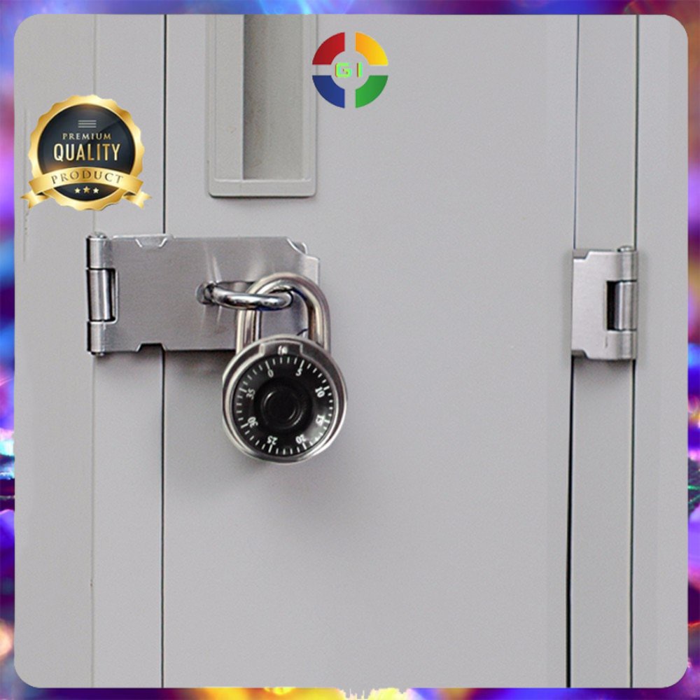 Gembok Brankas Rotary Padlock Digit Combination Padlock Silver Black