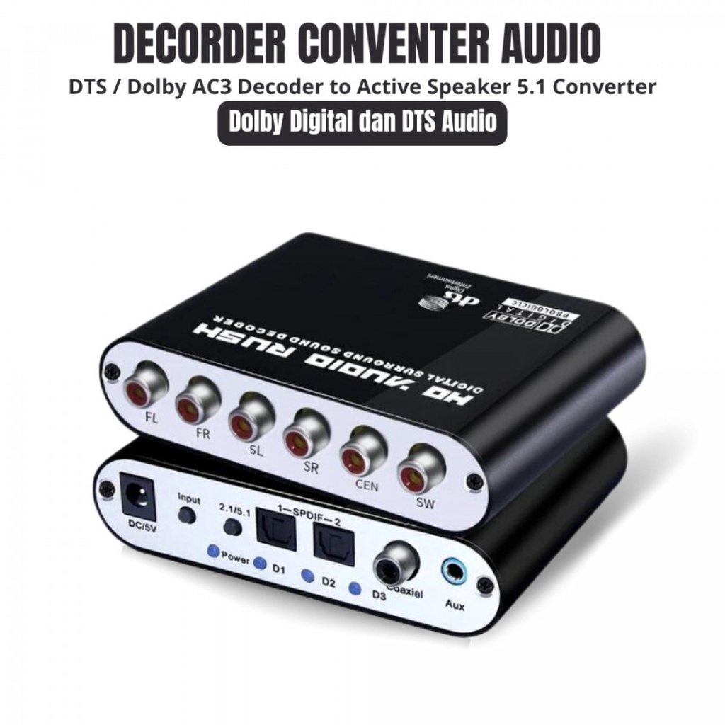 Audio Konverter Decoder to Active Speaker 5.1 DTS/DOLBY AC3