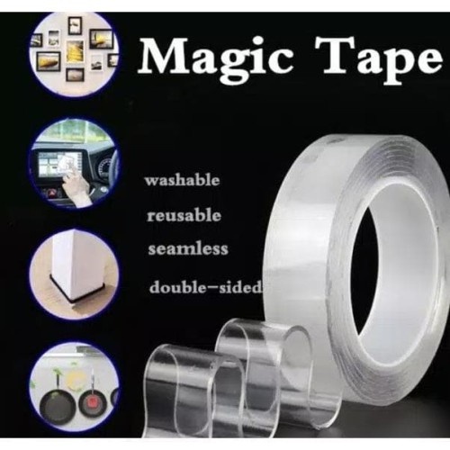 

( OTP17 ) DOUBLE TAPE NANO BENING TRANPARAN 1M / NANO TAPE 1 METER / DOUBLE TAPE AJAIB ISOLASI BENING