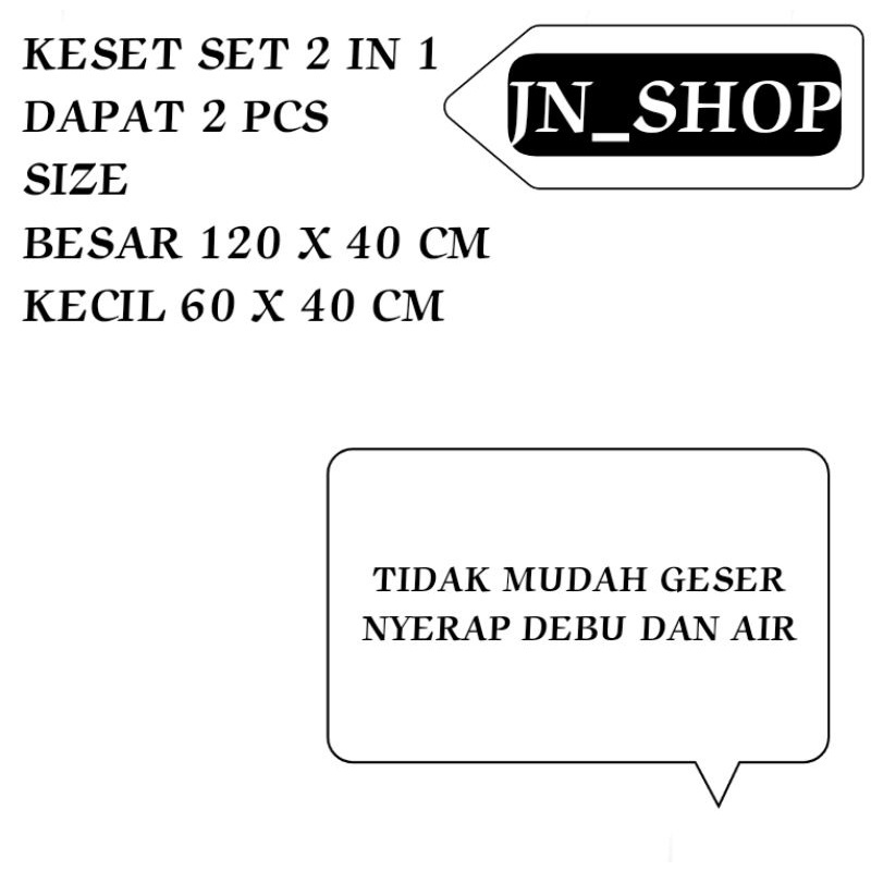 Keset Dapur 2 in 1 SALE Mini Set Isi 2 pcs Keset Dapur Minimalis 40 x 60 cm &amp; 40 x 120 cm Anti Slip Karpet Kitchen Matras