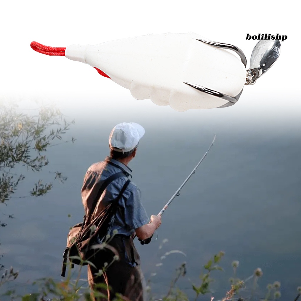 Bo-bionic Umpan Tajam Kait Kait Ganda Efisien Kekuatan Tinggi Penampilan Realistis Memancing Fleksibilitas Tinggi Mata 3D Thunder Frog Fishing Lure Untuk Nelayan