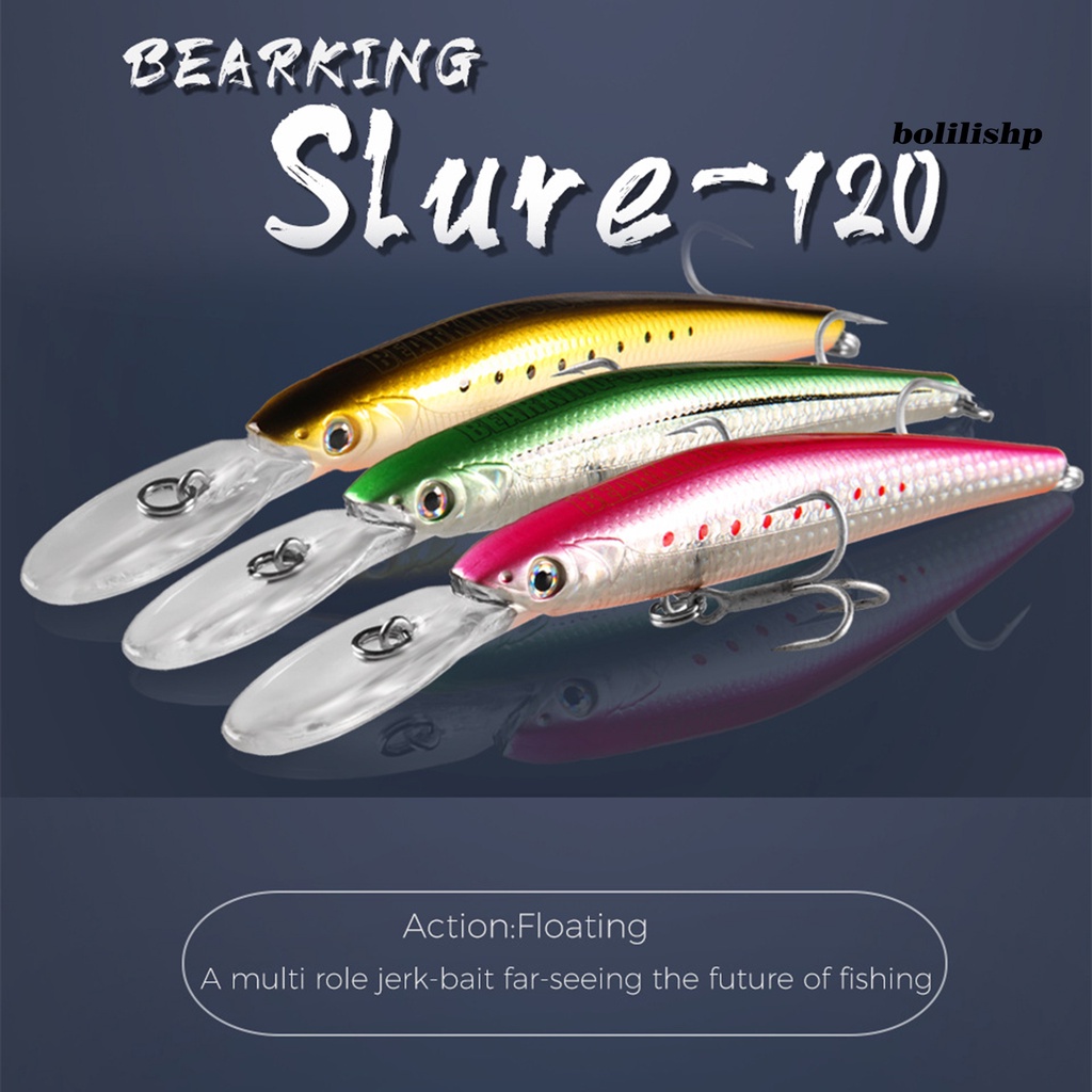 Bo-120mm/22g Umpan Pancing 3D Fisheye Tajam Kait Warna Terang Kulit Hidup Simulasi Ikan Menarik Universal Tenggelam Lidah Panjang Ikan Kecil Buatan Bass Umpan Peralatan Memancing