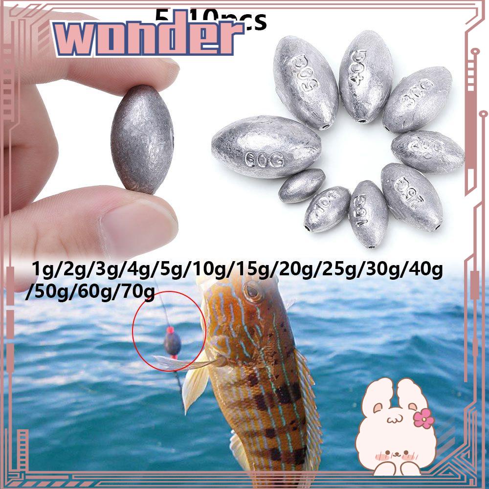 Wonder 5/10Pcs Memancing Timbal Jatuh Kualitas Tinggi Pemberat Garis Pemberat Sinker